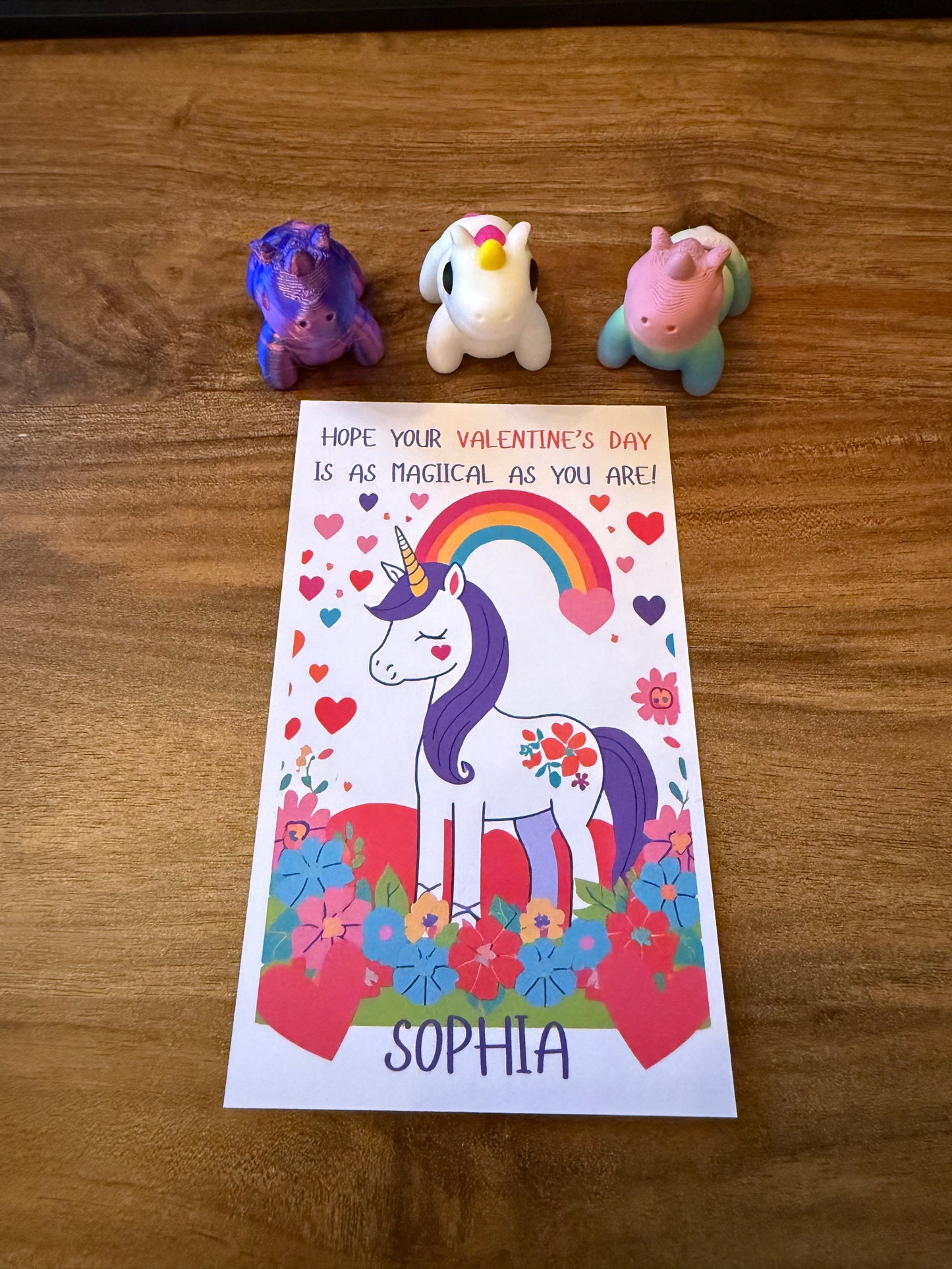 Personalized Unicorn Valentine’s Day Card Set - Includes Choice of Toy - Set of 10