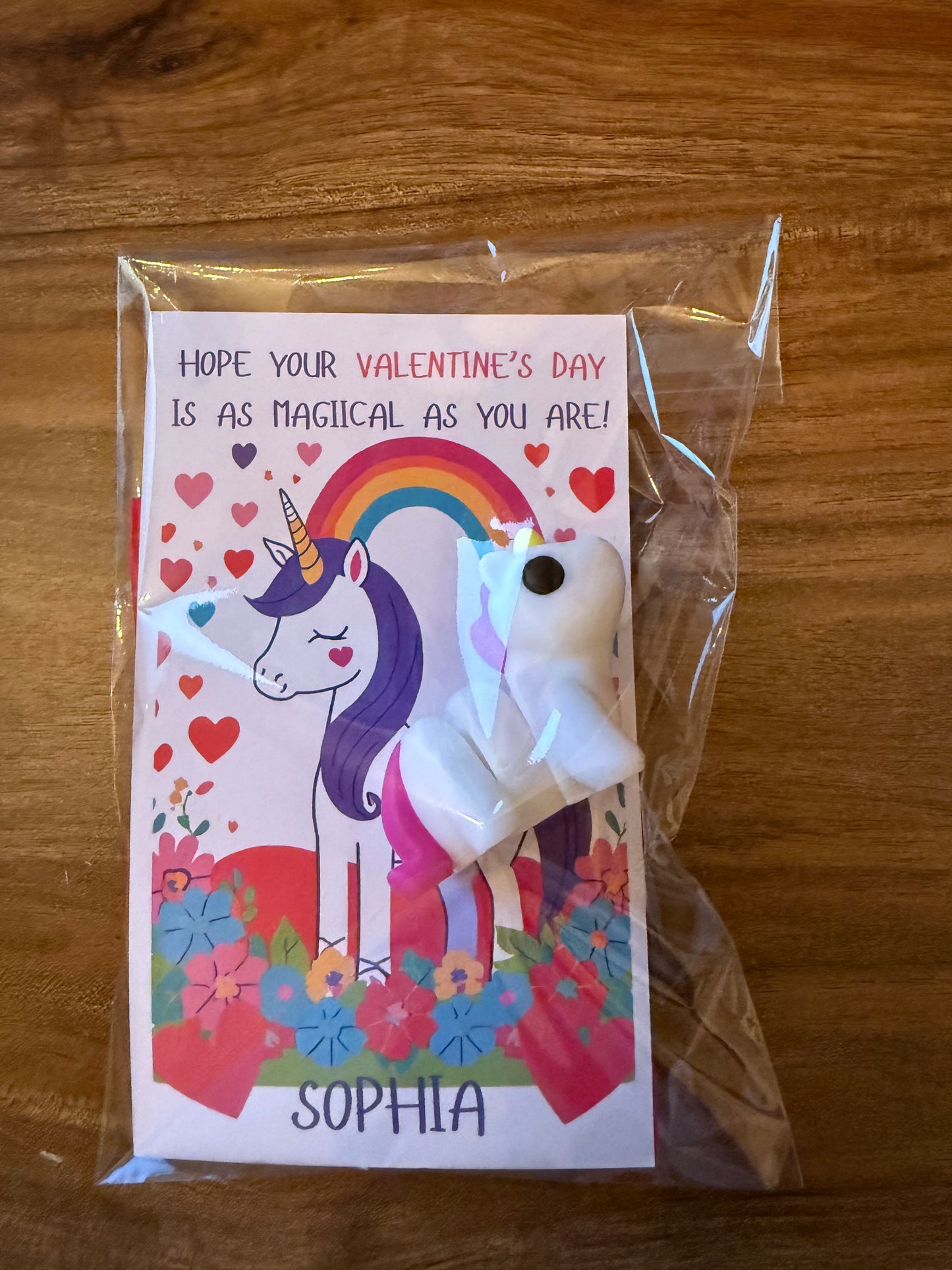 Personalized Unicorn Valentine’s Day Card Set - Includes Choice of Toy - Set of 10